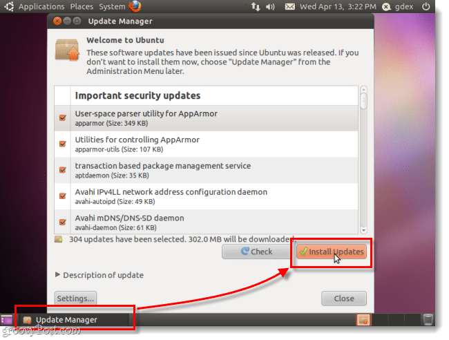ubuntu सुरक्षा अद्यतन स्थापित करें