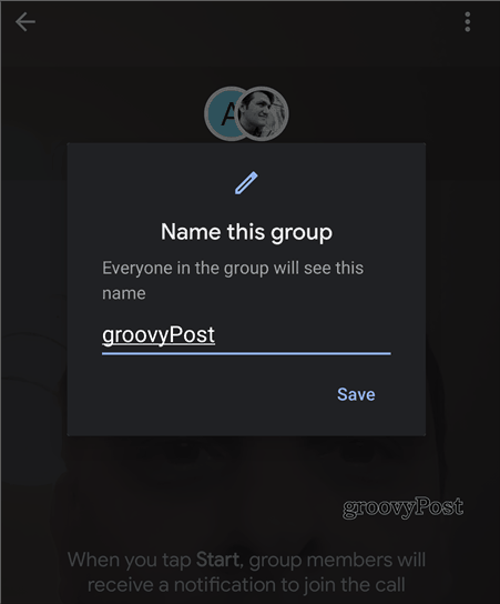 Google डुओ समूह का नाम