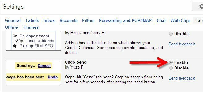 जीमेल लैब्स के माध्यम से भेजें भेजें को सक्षम करें