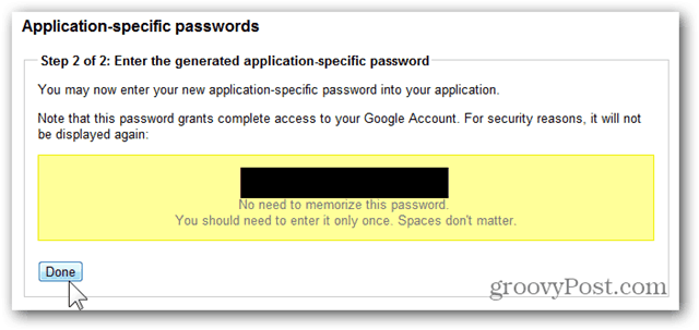 गूगल वन टाइम पासवर्ड - कॉपी पासवर्ड
