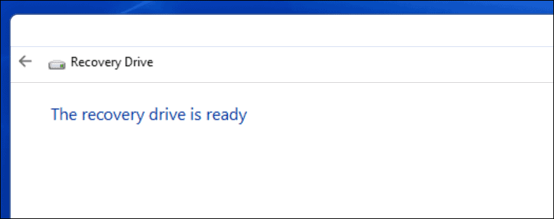 पुनर्प्राप्ति ड्राइव ने Windows 11 समाप्त कर दिया