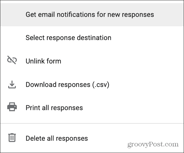 Google फ़ॉर्म प्रतिक्रियाएं ईमेल अलर्ट प्राप्त करें
