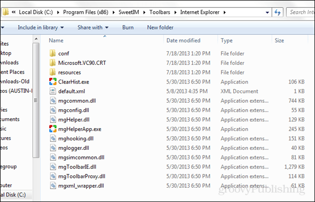 प्रोग्राम फाइल फ़ोल्डर्स को स्वीटपैक से बचे