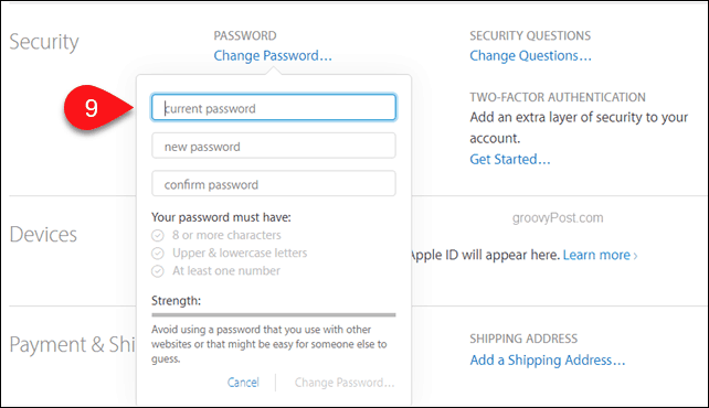कैसे अपने Apple iCloud पासवर्ड रीसेट करने के लिए - 9