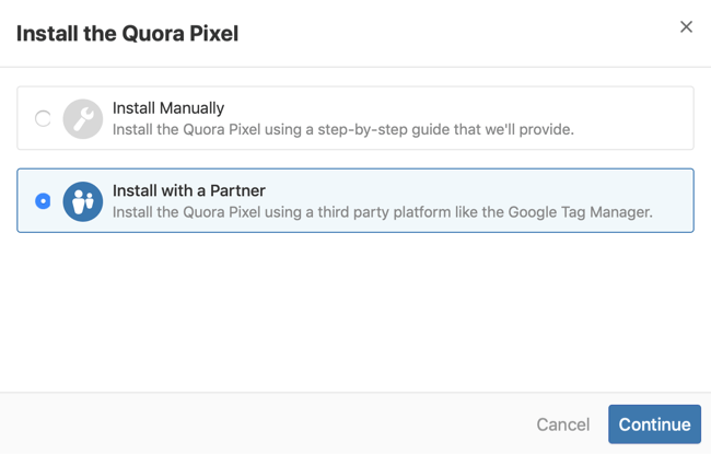 Google टैग प्रबंधक के साथ Quora पिक्सेल स्थापित करने के चरण 2