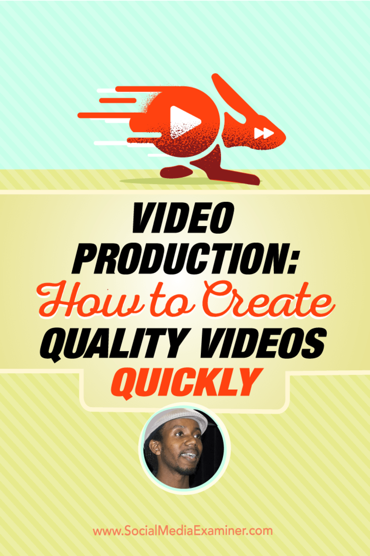वीडियो प्रोडक्शन: क्वॉलिटी वीडियो कैसे बनाएं जल्दी: सोशल मीडिया एग्जामिनर