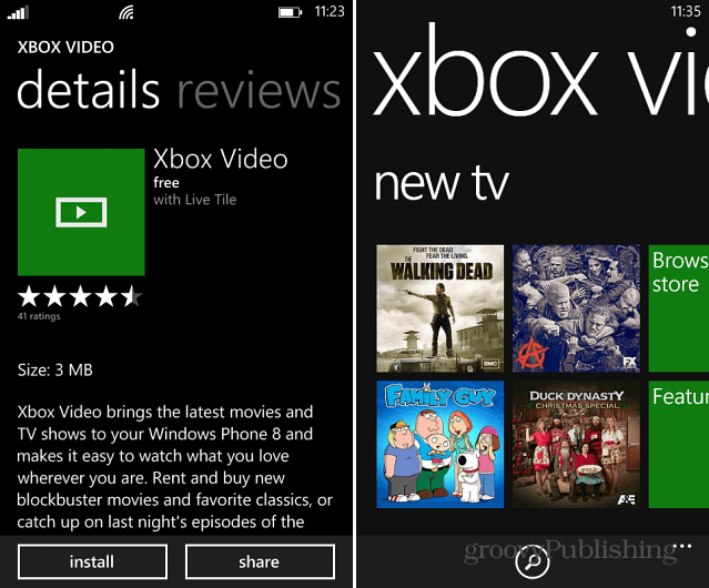Xbox वीडियो WP8
