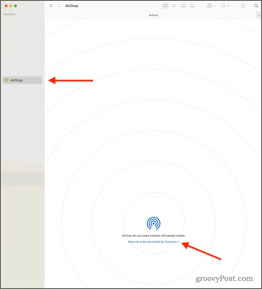 Mac. पर एयरड्रॉप