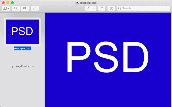 MacOS में एक PSD फ़ाइल खोलना