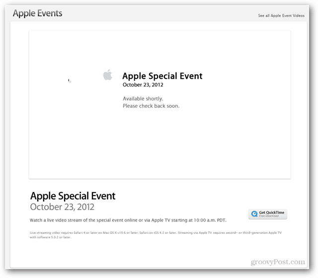 Apple इवेंट 23 अक्टूबर, 2012