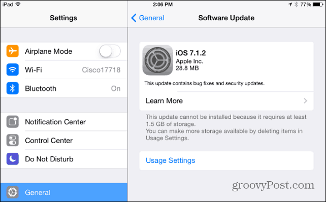 Apple ने iOS 7.1.2 सॉफ्टवेयर अपडेट जारी किया