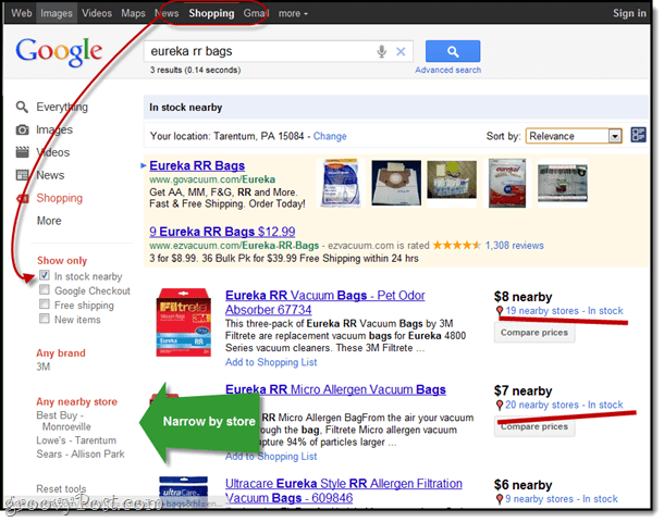 Google शॉपिंग टिप: पास के स्टोर में स्टॉक आइटम खोजें