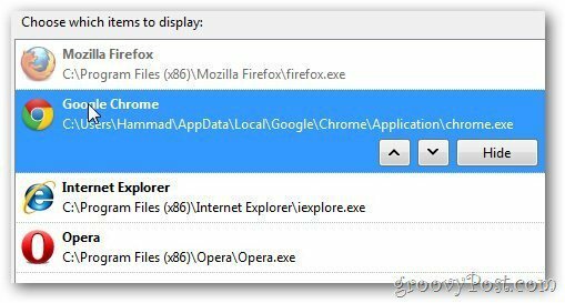 Google Chrome ओपन-ऑर्डर के साथ