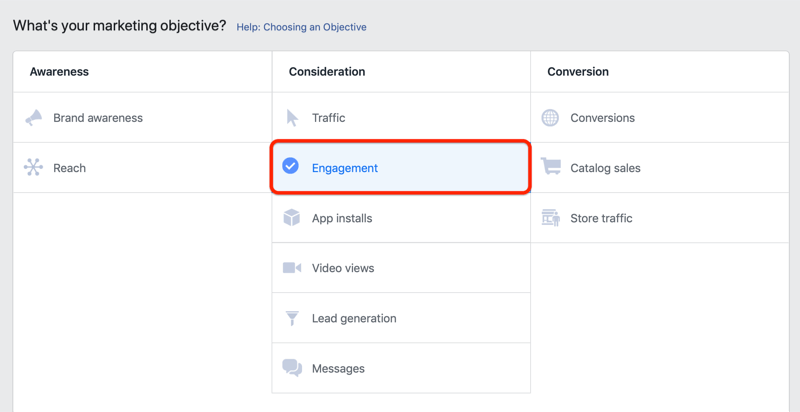 ग्राहक सर्वेक्षण को बढ़ावा देने के लिए फेसबुक सगाई अभियान स्थापित करने के लिए चरण 1