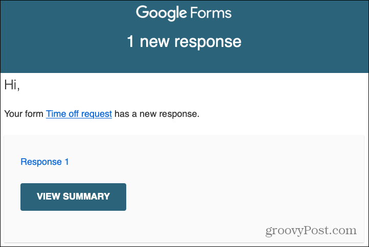 Google फ़ॉर्म प्रतिक्रियाएँ ईमेल अलर्ट