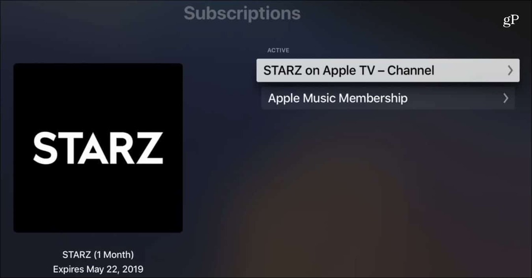 चैनल सदस्यता रद्द करें Apple TV