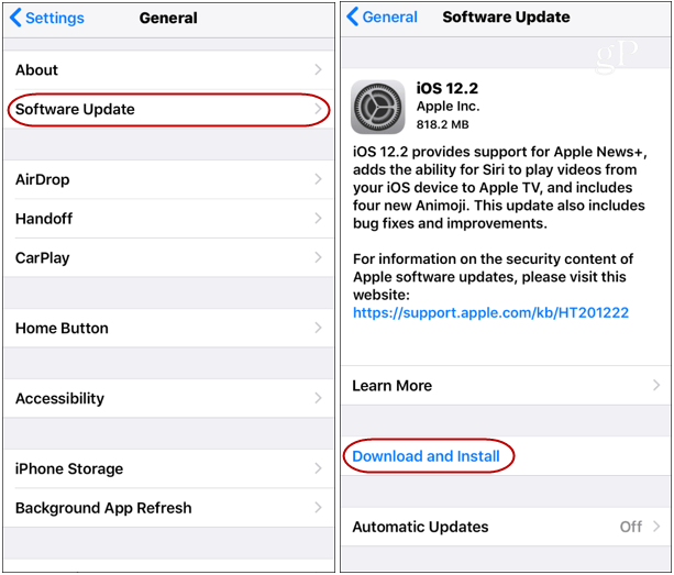 iOS 12.2 अपडेट