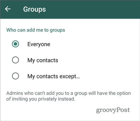 WhatsApp हर किसी को समूह में जोड़ना बंद कर (2)