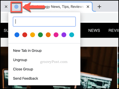 Chrome में टैब समूह का नाम बदलना