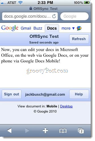 OffiSync: ऑफिस 2010 के साथ Google डॉक्स को सिंक करें