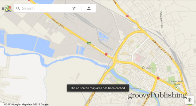 Google मानचित्र Android मानचित्र ऑफ़लाइन उपयोग के लिए सहेजा गया है