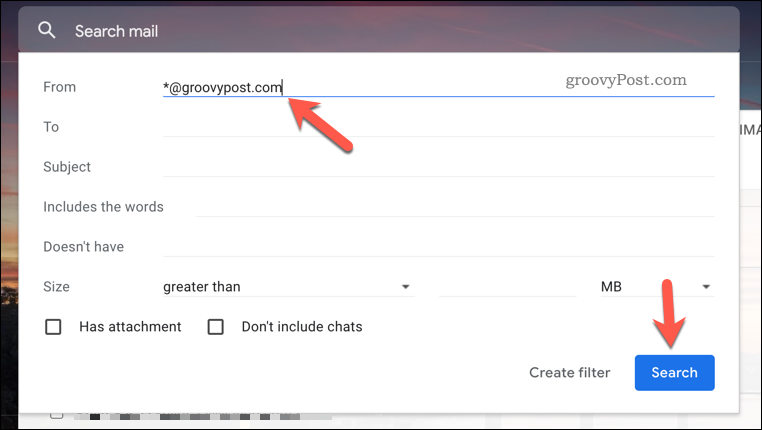 Gmail में एक नया फ़िल्टरिंग नियम बनाना