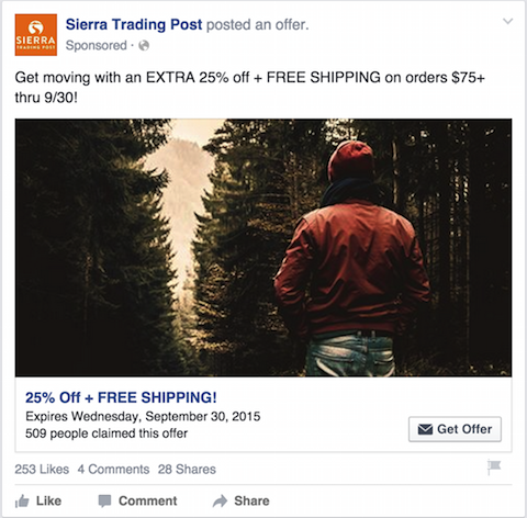 सिएरा ट्रेडिंग पोस्ट फेसबुक विज्ञापन