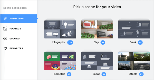आप अपने Biteable वीडियो में कई तरह के एनिमेशन और वीडियो फुटेज जोड़ सकते हैं।