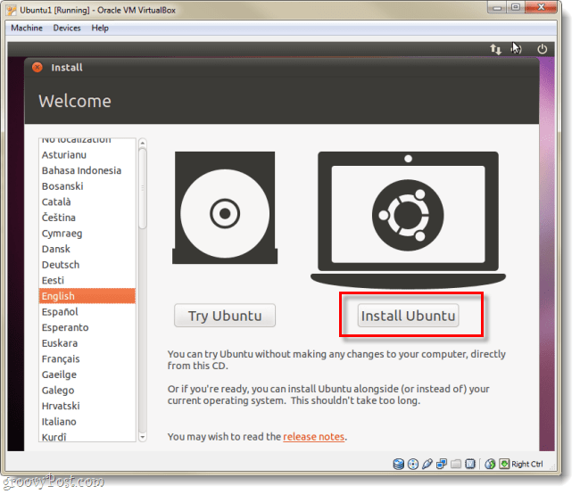 ubuntu स्थापित करें 