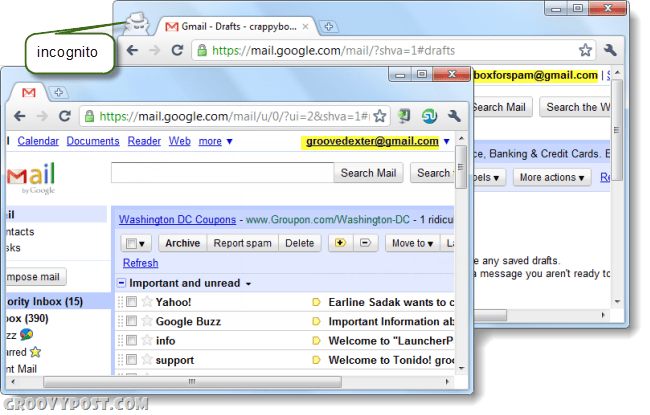 Chrome की गुप्त पहचान का उपयोग करके किसी भी वेबसाइट पर एक से अधिक खातों में प्रवेश कैसे करें