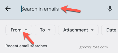 मोबाइल ऐप में ईमेल द्वारा जीमेल ईमेल खोजना