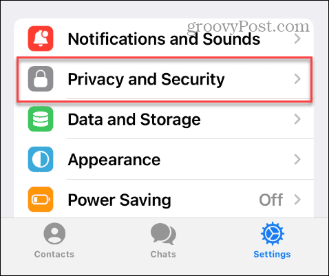 iPhone पर टेलीग्राम में गोपनीयता और सुरक्षा सेटिंग्स
