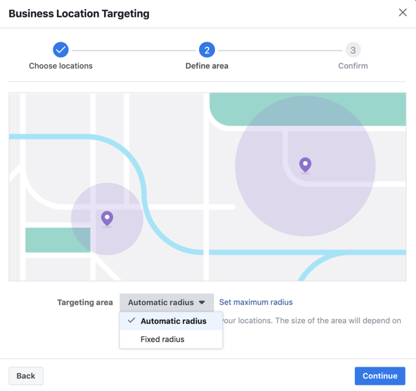अपने फेसबुक विज्ञापन के लिए एक स्वचालित त्रिज्या द्वारा अपने स्थान को परिभाषित करें।