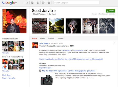 jarvie google + पेज