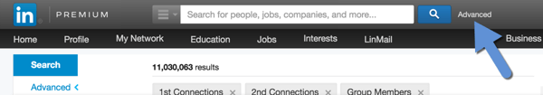लिंक्डइन उन्नत खोज