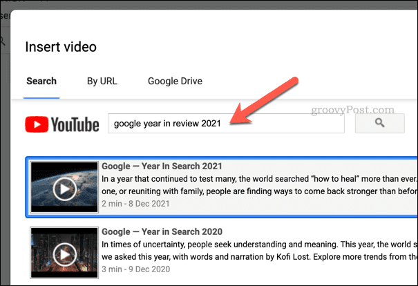 Google पत्रक में वीडियो खोज रहे हैं