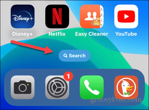 IPhone होम स्क्रीन पर सर्च बटन को हटा दें