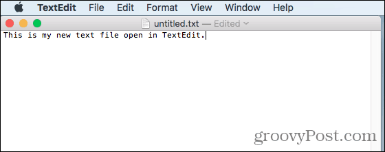 मैक पर TextEdit में पाठ फ़ाइल खुली