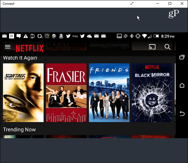 Netflix परिदृश्य Android कनेक्ट