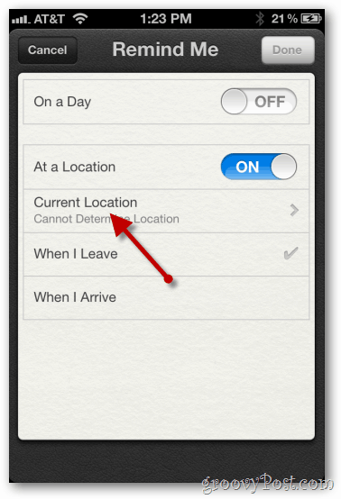 एक स्थान पर iPhone 4 ios 5 कॉन्फ़िगर स्थान को सक्षम करता है