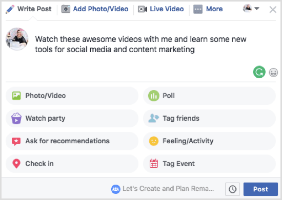 यदि आप अपने फेसबुक वॉच पार्टी में वीडियो की एक श्रृंखला साझा करने की योजना बनाते हैं, तो विवरण बॉक्स में स्पष्ट करें।