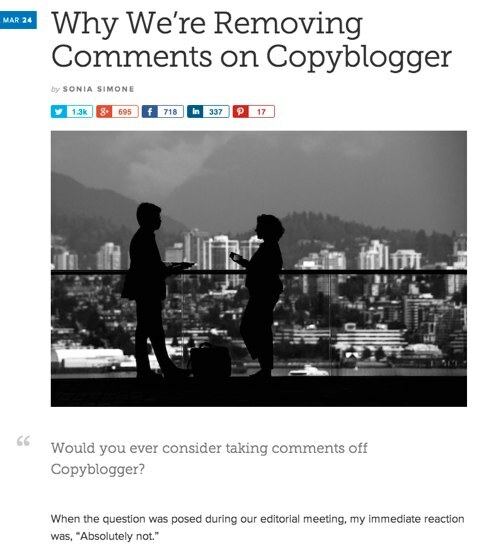 copyblogger टिप्पणियों को हटा दें