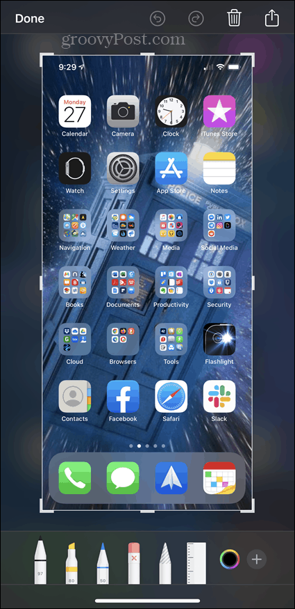 IPhone पर एक स्क्रीनशॉट संपादित करें