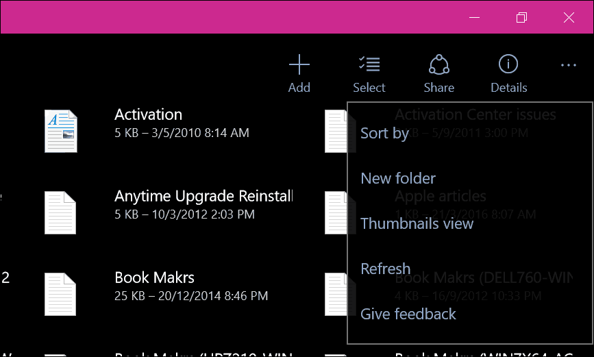 OneDrive ऐप विंडोज़ 10 5