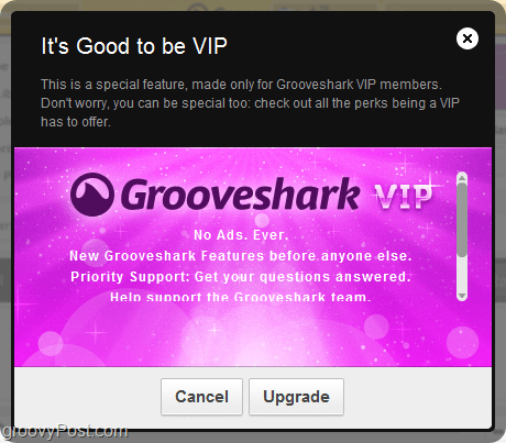 Grooveshark वीआईपी खाते के लाभ