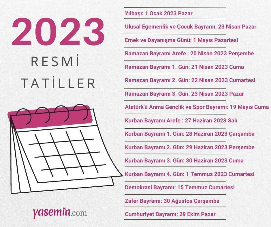 2023 सार्वजनिक अवकाश कैलेंडर