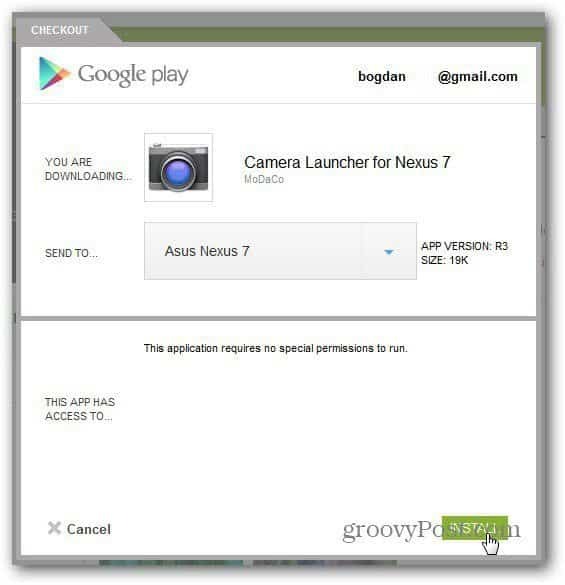 गूगल नेक्सस 7 स्थापित कैमरा