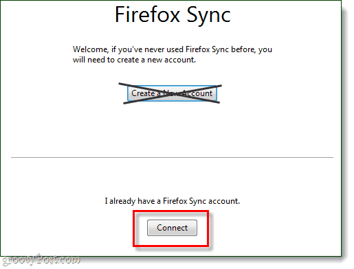 एक फ़ायरफ़ॉक्स सिंक खाते से कनेक्ट करें