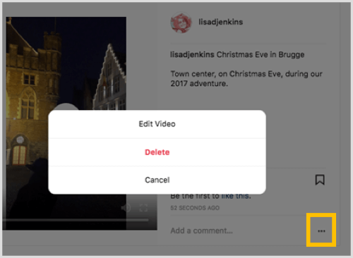 3-डॉट बटन पर टैप करें और पॉप-अप मेनू से वीडियो संपादित करें का चयन करें।