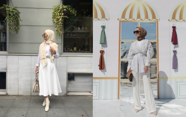 सफेद पोशाक हिजाब